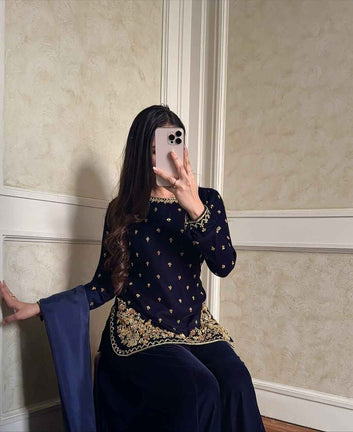 Blue Opulence Ethnic WInter Set