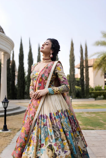 Hand Work kalamkari design lehenga choli Un-stitched