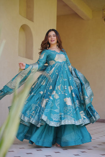 Silk Sitaara Anarkali Suit Set