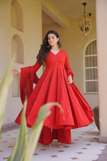Tejashvika Rusty Anarkali Suit Set