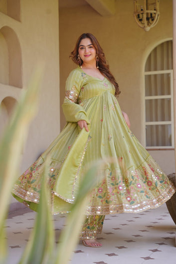 Nishvani Festive Anarkali Suit Set