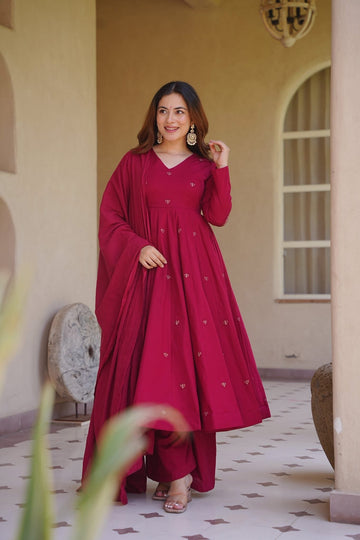 Ritvarya Red Anarkali Suit Set