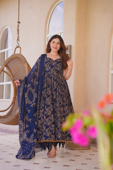 Rivaysha Cotton Anarkali Suit Set