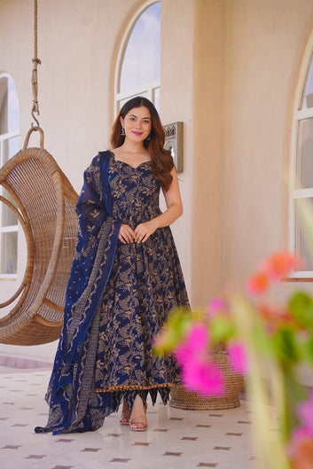 Rivaysha Cotton Anarkali Suit Set