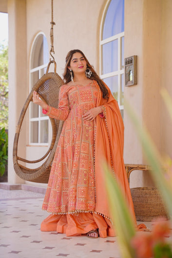 Aarzoya Heavy Embroidered Anarkali Suit Set