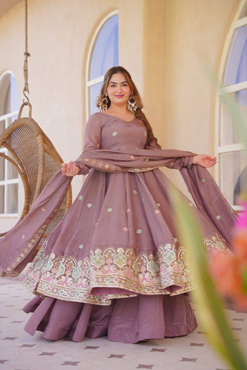 Zayvisha Silk Anarkali Suit Set