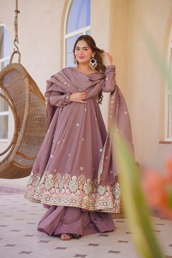 Zayvisha Silk Anarkali Suit Set
