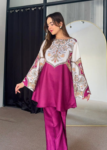 Pink Winter Kurta Set