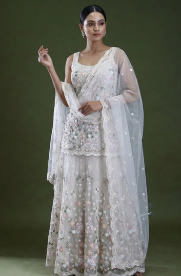 Floral Embroidered Palazzo Suit (Winter Edition)