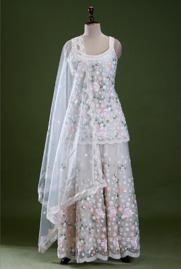 Floral Embroidered Palazzo Suit (Winter Edition)